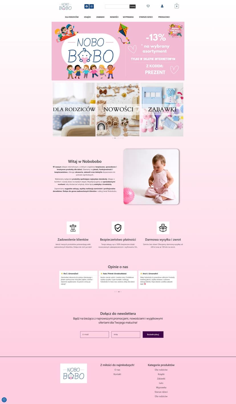 Modernizacja, redesign i optymalizacja sklepu WooCommerce nobobobo.pl